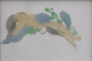 【真作】東郷青児　「婦人像」水彩画　鑑定証あり　●人気洋画家の珍しい作品です【正光画廊】G