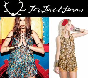 ★新品★[FOR LOVE&LEMONS/フォーラヴアンドレモンズ]LOVELY TANK タンク シフォン シルク フレア ラメ 花柄 ブラウス (MUSTARD/size S)