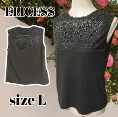 ELICESS【L】トップス　ノースリーブ　シャツ　ブラウス　ブラック