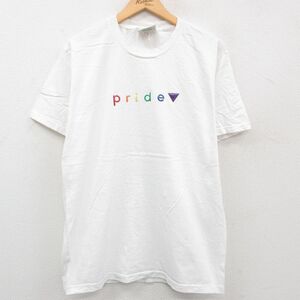 L/古着 リー Lee 半袖 ビンテージ Tシャツ メンズ 90s Pride コットン クルーネック 白 ホワイト 23jul26 中古 5OF