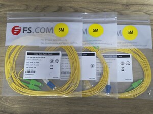 FS.COM Single Mode Fiber Patch Cable 5M LC-SC 3個セット 光ファイバー イーサーネット サーバー ネットワーク スイッチ Switch 未使用