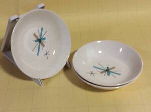 【Mid-Chinaware/R069/Salem China/Northstar】セーラムチャイナ/ノーススター/デザートボウル 3個/Ex+②/ミッドセンチュリー/アトミック