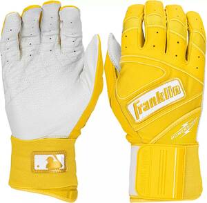 ★USサイズ M（日本Lサイズ）★ フランクリン 野球 オーダー バッティング 手袋 Franklin Adult Infinite Batting Gloves イエロー