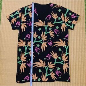 美品！ ルシアンペラフィネ クラックプリントスカルヘンプスターTシャツ サイズM lucien pellat-finet SKULL 大麻 HEMP アロハシャツ ALOHA