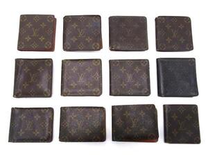 1円 LOUIS VUITTON ルイヴィトン モノグラム 二つ折り 財布 ウォレット 小銭入れ 札入れ カード入れ 12点セット まとめ売り DA9027