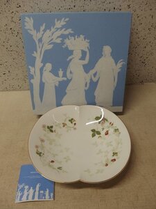 0930534w【WEDGWOOD ワイルドストロベリー マリアージュボール L】ウエッジウッド/ボウル/グリーン/27.5×25×フチH6cm程/未使用保管品？