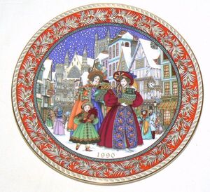 ROYAL WORCESTER(ロイヤルウースター)　Christmas　Eve　1990　プレート　21.0cm　811503BL131Q