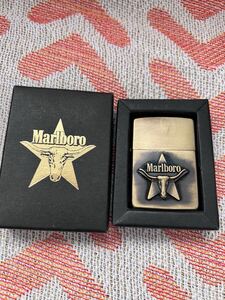 1円スタート 未使用 Zippo ジッポ Marlboro マルボロ ロングホーン メタル ケース付き 1993年製