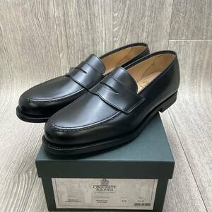 【アウトレット】CROCKETT&JONES◆BOSTON2◆ブラック◆サイズ7.5(25.5cm) 紳士革靴コインローファー英国製クロケットビジネスシューズ