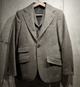 RRL ITALY製 OLD BRITISH COUNTRY HOUNDTOOTH ツイード 3ピース スーツ 36S 一級技能士職人 全解体直し極上FITアップデート済 　検 デニム