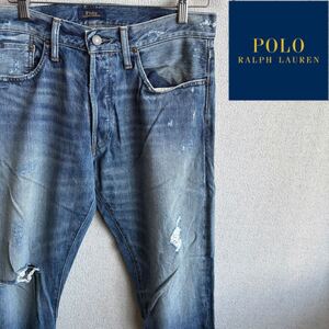 POLO RALPHLAUREN カットオフ　ダメージデニム　32インチ　ポロラルフローレン