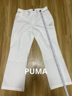 PUMA ホワイト ゴルフパンツ ウエスト82cm