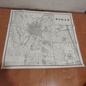 津島町全図 昭和13年 愛知県津島市　海部郡 戦前古地図 古書和書 PD2