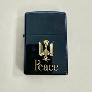 H078-NG8-150 ▲ Zippo ジッポー オイルライター Peace ピース タバコメーカー ブルー 2007モデル 喫煙具 火花あり