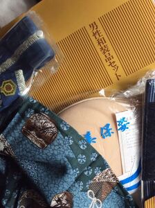 高島屋購入♪高級和装5点セット♪新品箱入♪モスリン高級襦袢&正絹高級角帯&伊達〆&献上〆&補正パッド♪M寸♪