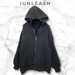 IUNLEASH ニット ジップパーカー オーバーサイズ ブラック