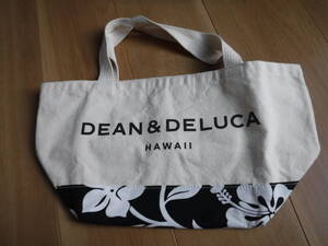 税不要特価 新品 正規品!DEAN＆DELUCA ディーン＆デルーカ ハワイ限定 花柄 ハイビスカス柄 大きめロゴ トートバッグ♪エコバッグ⑪