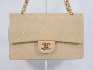 CHANEL マトラッセ チェーンショルダーバッグ ラムスキン ベージュ系 シャネル ブランド品 箱