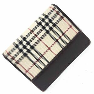 1025 バーバリー BURBERRY ノバチェック ベージュ ダークグラウン 二つ折り財布 財布 コンパクトウォレット