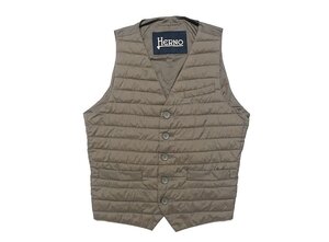 18SS 定価4.9万 極美品 HERNO ヘルノ HERNO IN-TECH ナイロン エコダウンシングル ジレ PC0039U グレー メンズ 48 インナー ダウンベスト