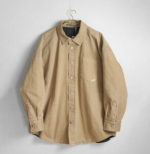 未使用 ALEXANDER WANG ◆MID LENGTH SHIRT COAT W QUILTING シャツジャケット ブラウン M ダック生地 中綿 アレキサンダーワン ◆WX11