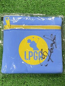 LPGA 森田遥 直筆サイン入りLPGAオリジナルポーチ 新品 15㎝×15㎝