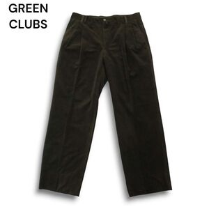 GREEN CLUBS グリーンクラブ 秋冬 ベロア調 ストライプ★ タック スラックス パンツ Sz.85 メンズ 日本製　A4B05832_C#Q