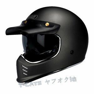 ☆新品ハーレー機関車 レトロフルフェイスヘルメット バイク用ヘル オフロードヘル 通気性良い DOT認証規格 S~3XL マット黒 8色選択可