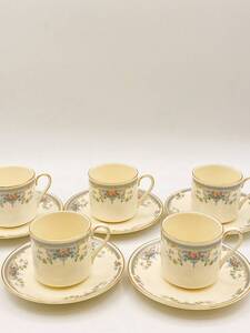 N35457 ROYAL DOULTON THE ROMANCE COLLECTION JULIET ロイヤルドルトン カップ＆ソーサー セット 5客 BONE CHINA 英国製 洋食器 ブランド