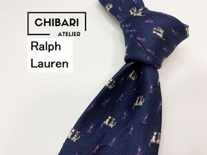 【超美品】Ralph Lauren　ラルフローレン　ネコちゃん柄 ネクタイ 3本以上 送料無料 メンズ ネイビー　1202086