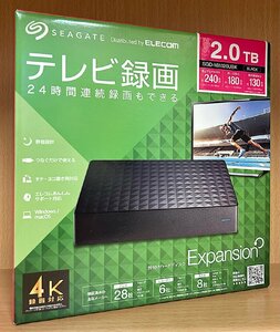 【11-7】SEAGATE Distributed by ELECOM 外付けハードディスク Expansion SGD-MX020UBK ブラック 2TB【菊地質店】