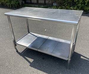 §【ステンレス 作業台 調理台 間口122.5×奥行60×高さ86cm 2段 】厨房用品 業務用品 キッチン用品 P09044