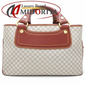 CELINE セリーヌ ブギーバッグ YS00/75 ハンドバッグ マカダム キャンバスxレザー ベージュ ブラウン/351244【中古】