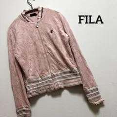 FILA フィラ 長袖 ジャケット 刺繍ロゴ ピンク