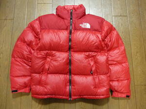 THE NORTH FACE　ノースフェイス　ヌプシ　ダウンジャケット　センターロゴ　ND01001　レッド　サイズM