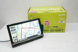 サンヨー 現パナソニック ゴリラ 地デジフルセグTV内蔵 NV-SD760FT ポータブルナビ 7V型/16GB/録画予約/FMトランスミッタ A884