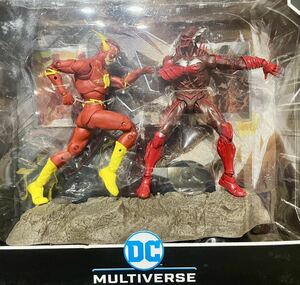 新品 レア DCマルチバース フラッシュ vs レッドデス Dark Nights Metall THE FLASH & BATMAN EARTH 52 マクファーレントイズ 7インチ 可動