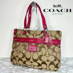 4 COACH コーチ シグネチャー ハンドバッグ トートバッグ