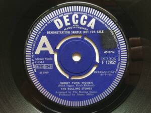 〇THE ROLLING STONES, HONKY TONK WOMEN, UK DECCA F 12952, DJ SAMPLER, PROMO, ローリングストーンズ プロモ