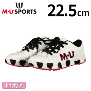 【レディース】M・U SPORTS ダルメシアン柄 スパイクレスシューズ 703J6600【MUスポーツ】【ホワイト】【22.5cm】【GolfShoes】