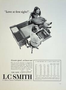 稀少！広告/1930年代スミス・コロナ・タイプライター広告/L C Smith-Corona Typewriter/T