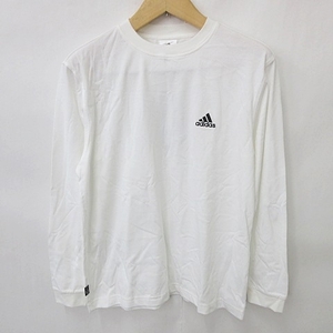 未使用品 アディダス adidas スポーツ Tシャツ ロンT 長袖 丸首 白 ホワイト L メンズ