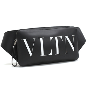 新品同様 ヴァレンティノ ガラヴァーニ VLTN ベルトバッグボディバッグ レザー ブラック VALENTINO GARAVANI