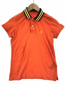 RALPH LAUREN GOLF 綿100% ロゴ刺 ヘンリーネック Tシャツ sizeXS/オレンジ ■◆ ☆ eac9