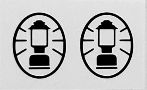 Coleman コールマン カッティングステッカー/2枚/Ｗ30mm Ｈ37mm/グロスブラック/黒