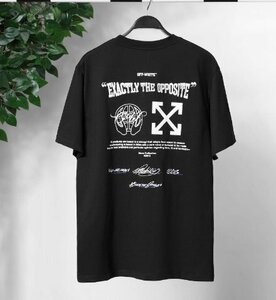 OFF WHITE オフホワイト トップス Tシャツ メンズ レディース シンプル カジュアル ブラック L