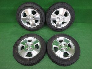 スズキ ワゴンR 純正アルミ 13インチ 13×4.00B +45 100-4穴 2021年製/9分山★DUNLOP 155/65R13 スタッドレス 4本[MRワゴン/アルト/モコ]