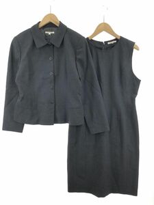 UNTITLED アンタイトル ウール混 ワンピース ジャケット セットアップ size11/チャコールグレー ◇■ ☆ eaa9 レディース