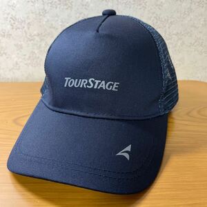 ツアーステージ未使用ネイビー　帽子キャップ 57-59cm TOURSTAGE GOLF メッシュ