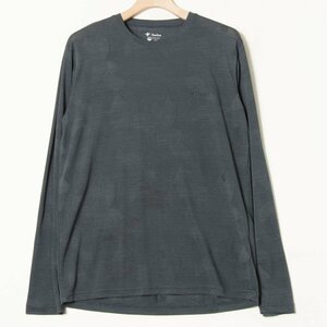 メール便◯ Foxfire フォックスファイヤー サイズM 長袖 クルーネック Tシャツ 速乾 総柄 ポリエステル100％ 薄手 アウトドア メンズ 春夏